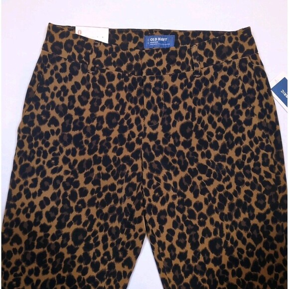 Old Navy Harper Mid Rise Pants Womens Sz 0 Leopard Cheetah Brown Black 28x25 NWT - Picture 6 of 13